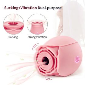 Discreet 10 Speed Personal Massage Rose Vibrator sucking Massager for Women (Color: pink)